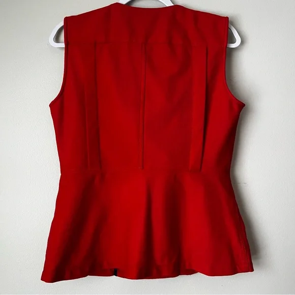 Nygard Red Moto Peplum Vest Gold Zippers Med - Picture 5 of 12